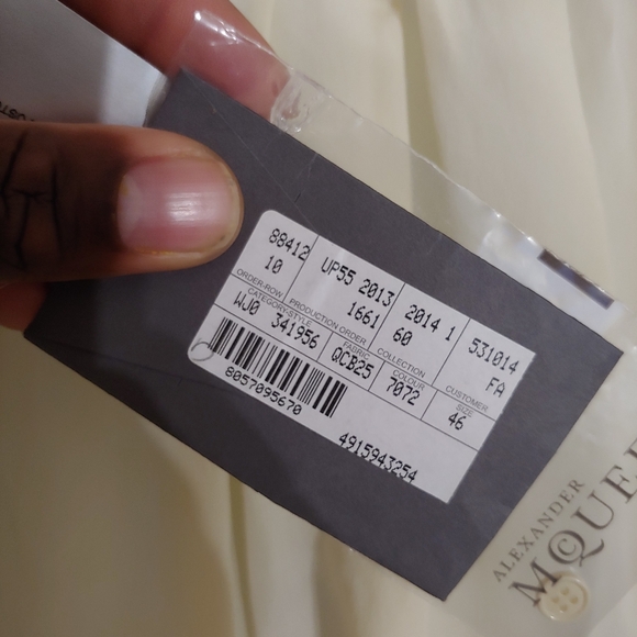 alexander mcqueen Women's Shirt Dress Cream EU 46 US 12 100% Silk - Picture 3 of 6